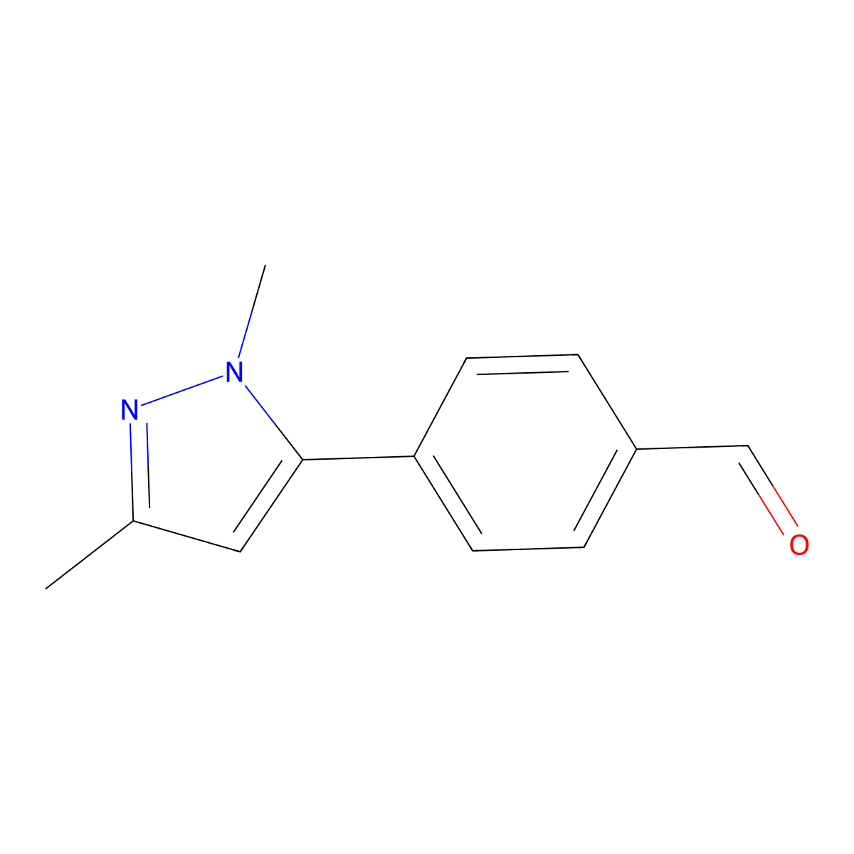4-(1,3-Dimethyl-1H-pyrazol-5-yl)benzaldehyde molecular structure, CAS 2139489-24-8