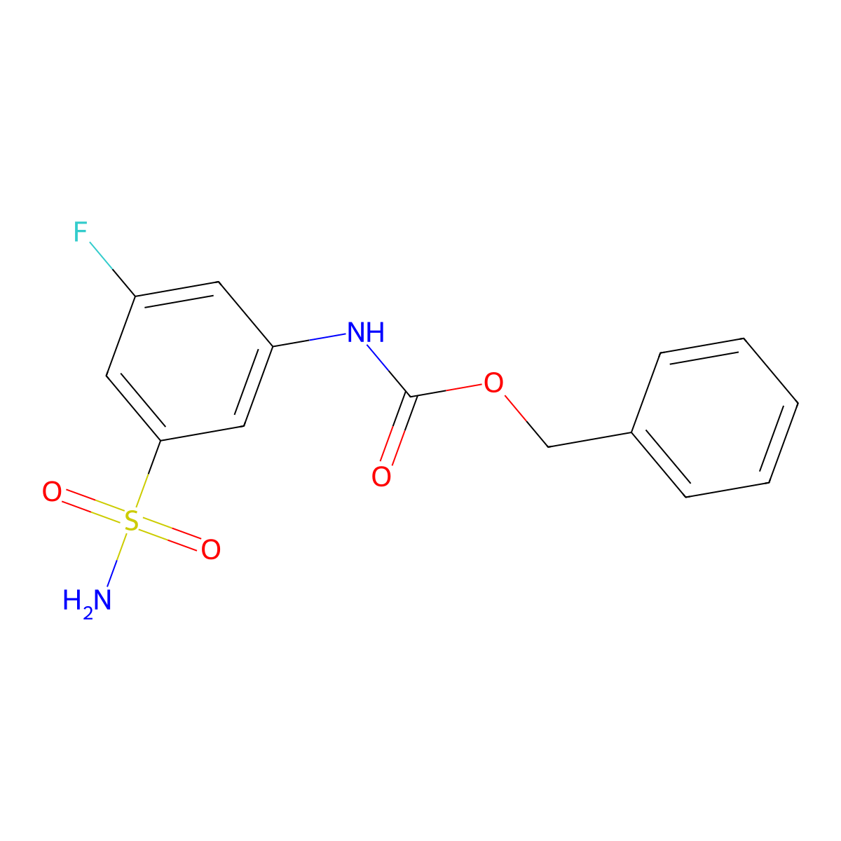 benzyl N-(3-fluoro-5-sulfamoylphenyl)carbamate molecular structure, CAS 2139499-10-6