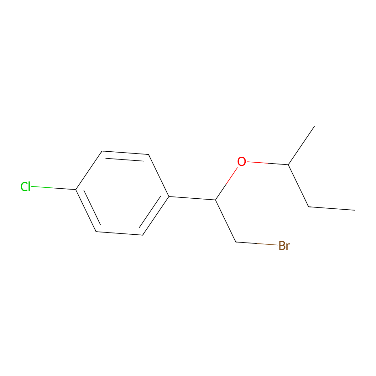 Ether, alpha-(bromomethyl)-p-chlorobenzyl sec-butyl molecular structure, CAS 21395-07-3