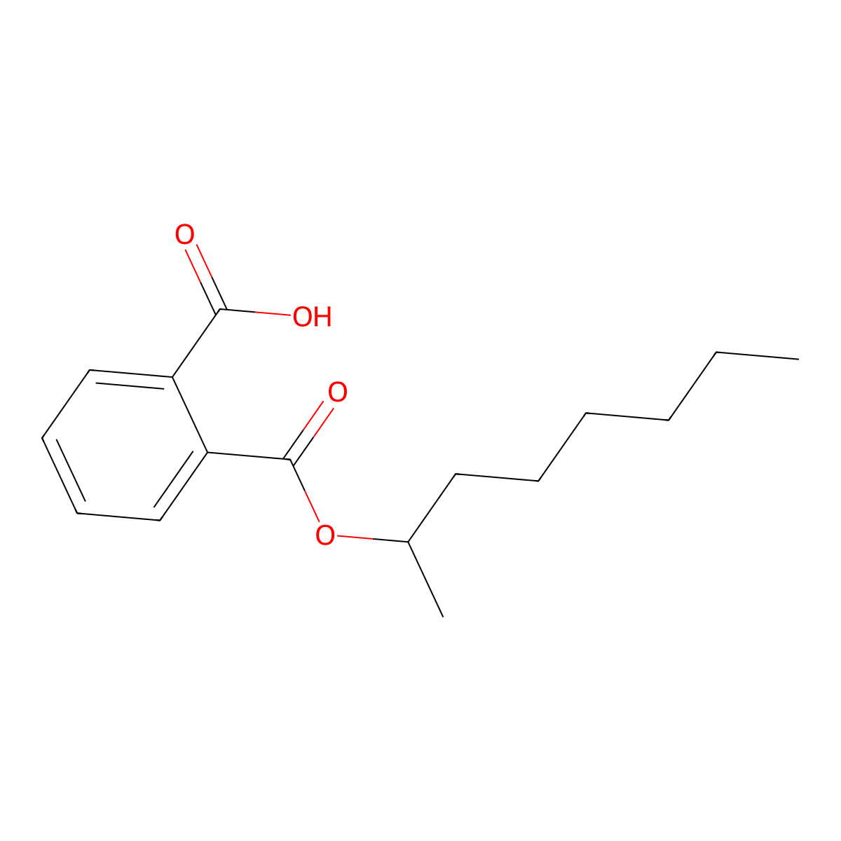 1,2-Benzenedicarboxylic acid, 1-(1-methylheptyl) ester molecular structure, CAS 21395-09-5