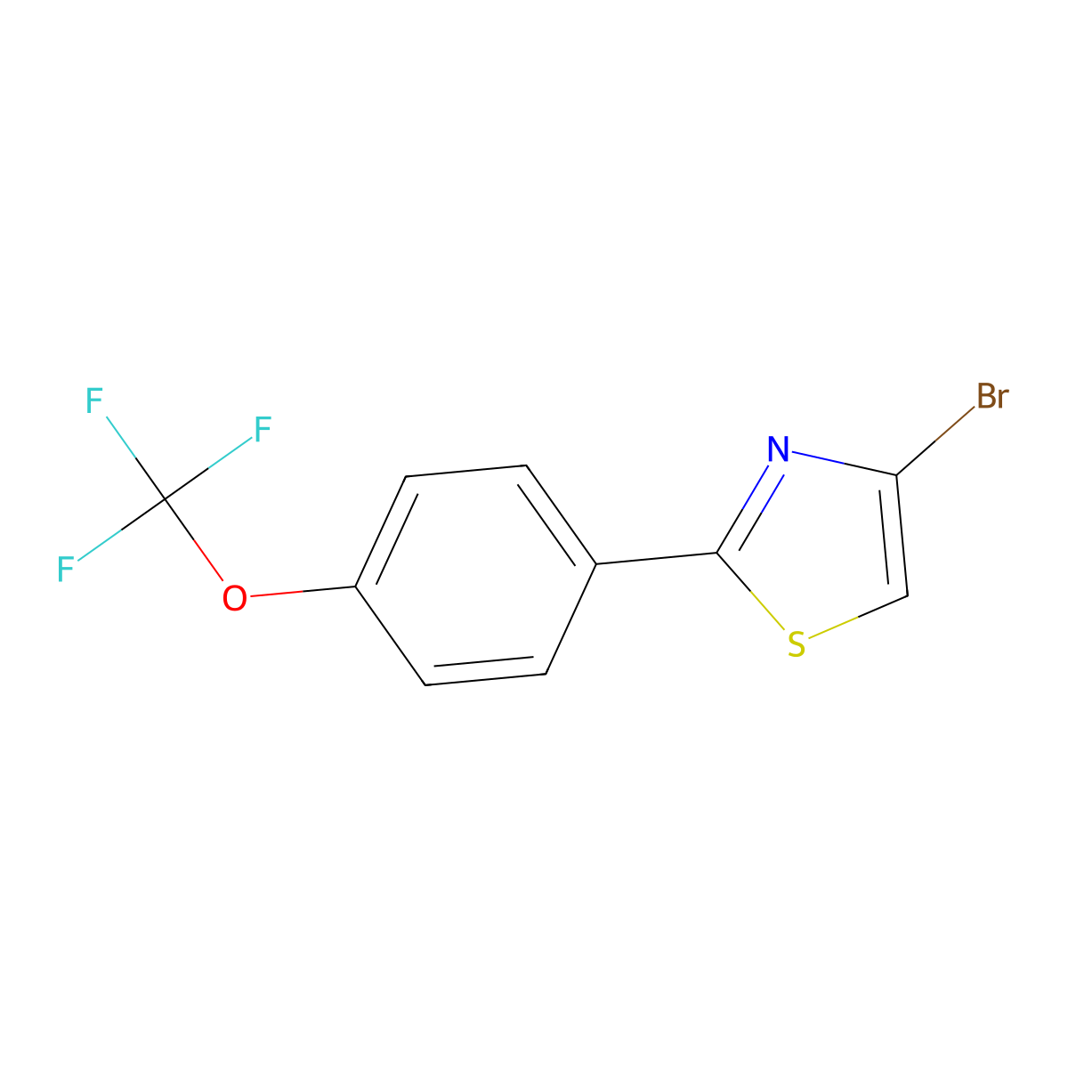 4-Bromo-2-(4-(trifluoromethoxy)phenyl)thiazole molecular structure, CAS 2139524-87-9
