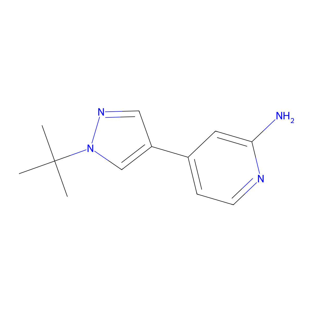 4-(1-(tert-butyl)-1H-pyrazol-4-yl)pyridin-2-amine molecular structure, CAS 2139545-51-8