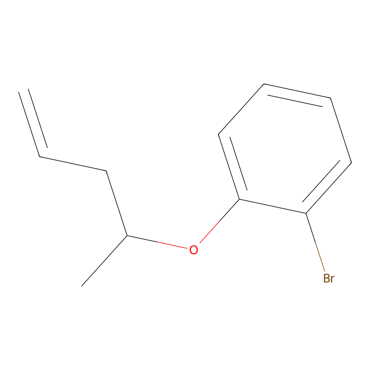 1-Bromo-2-(pent-4-en-2-yloxy)benzene molecular structure, CAS 2139557-39-2