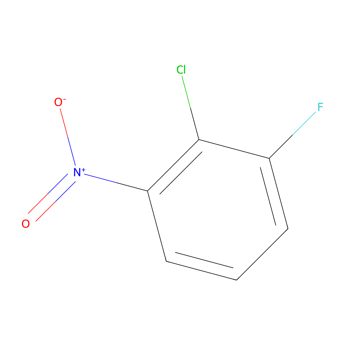 2-Chloro-1-fluoro-3-nitrobenzene molecular structure, CAS 21397-07-9
