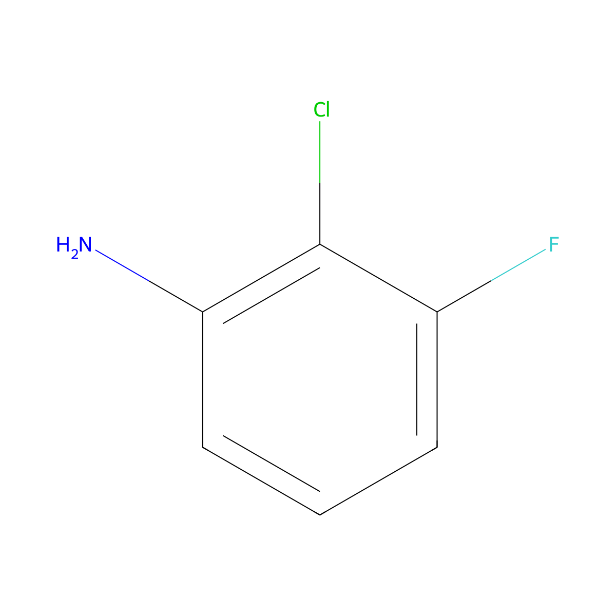 2-Chloro-3-fluoroaniline molecular structure, CAS 21397-08-0