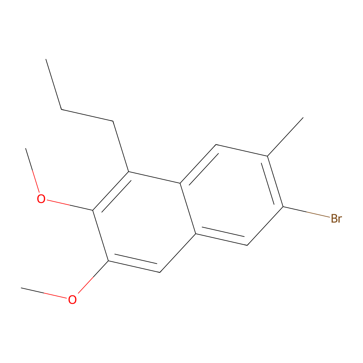 6-Bromo-2,3-dimethoxy-7-methyl-1-propylnaphthalene molecular structure, CAS 213971-39-2