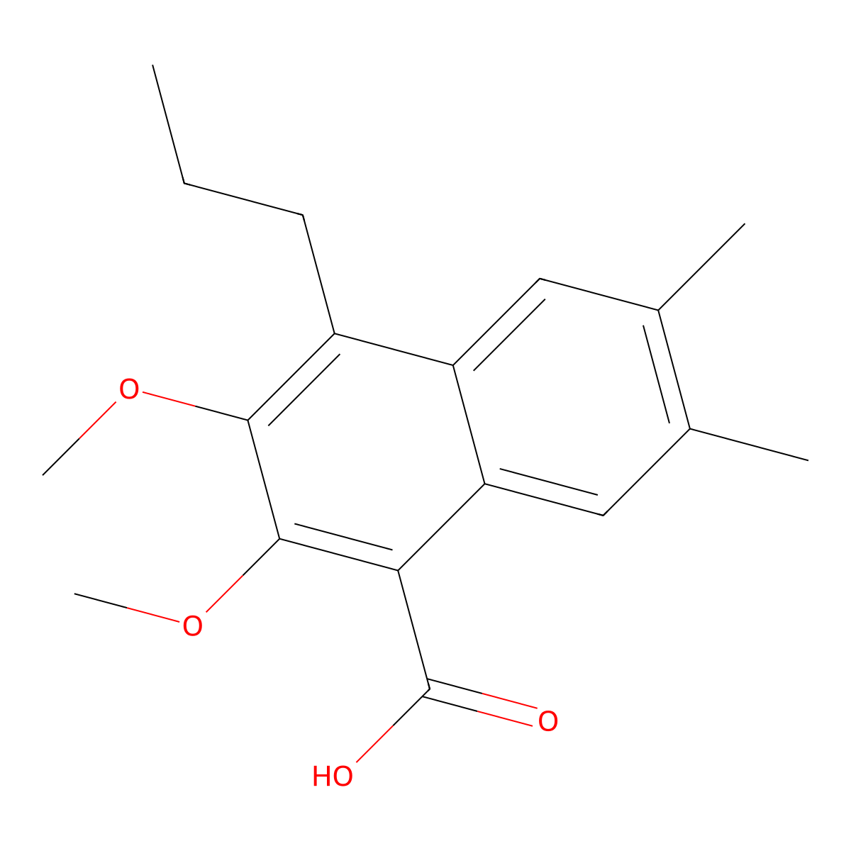 2,3-Dimethoxy-6,7-dimethyl-4-propyl-1-naphthoic acid molecular structure, CAS 213971-46-1