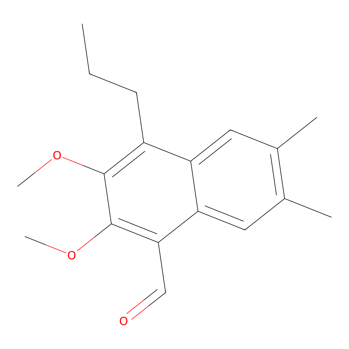 2,3-Dimethoxy-6,7-dimethyl-4-propyl-1-naphthaldehyde molecular structure, CAS 213971-66-5