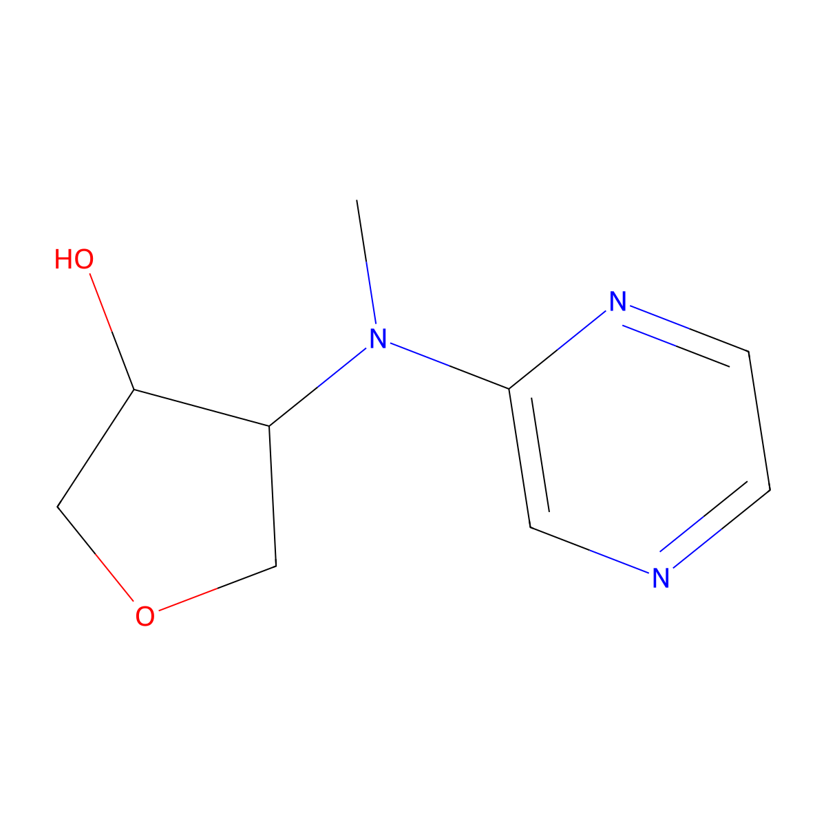 4-[Methyl(pyrazin-2-yl)amino]oxolan-3-ol molecular structure, CAS 2139748-86-8