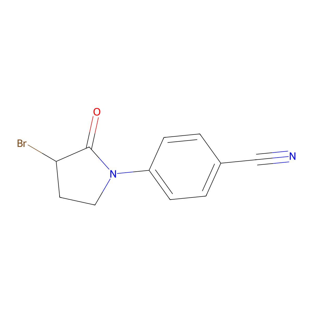 4-(3-Bromo-2-oxopyrrolidin-1-yl)benzonitrile molecular structure, CAS 213978-36-0