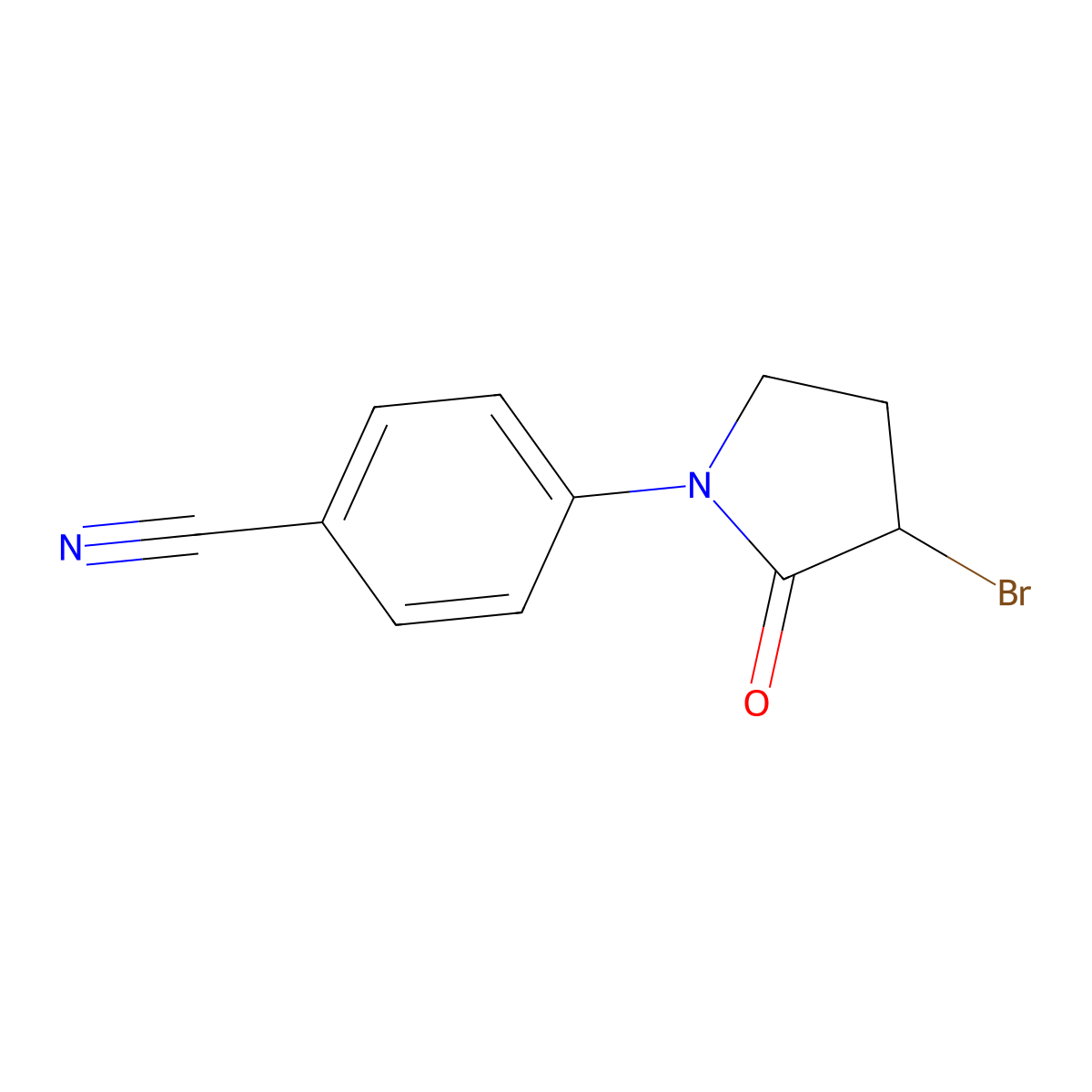4-(3-Bromo-2-oxopyrrolidin-1-yl)benzonitrile molecular structure, CAS 213978-36-0