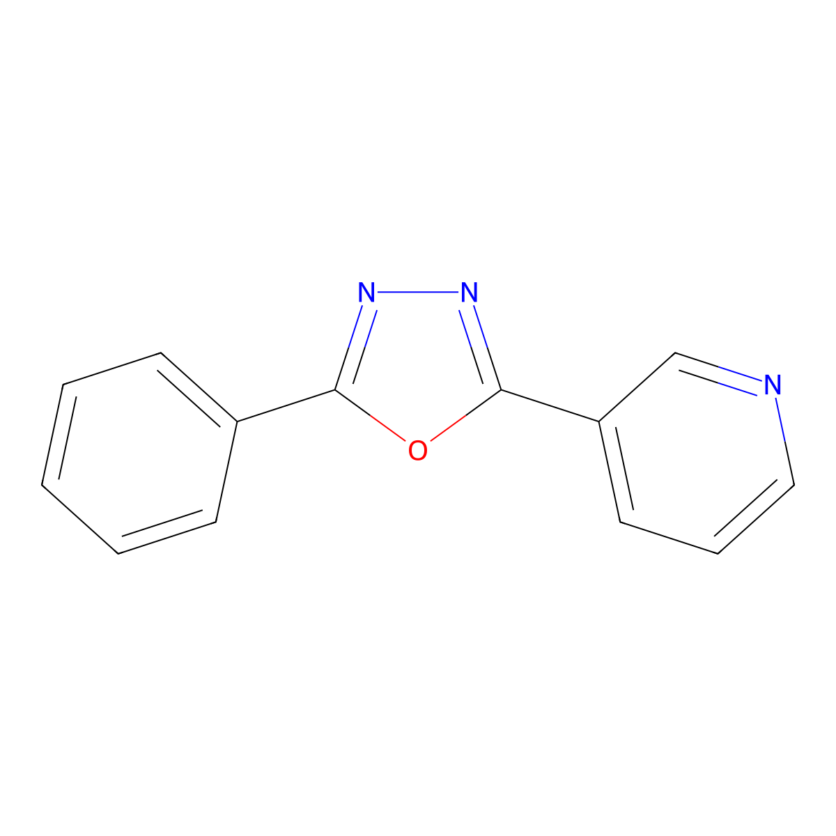 3-(5-Phenyl-1,3,4-oxadiazol-2-yl)pyridine molecular structure, CAS 21398-08-3