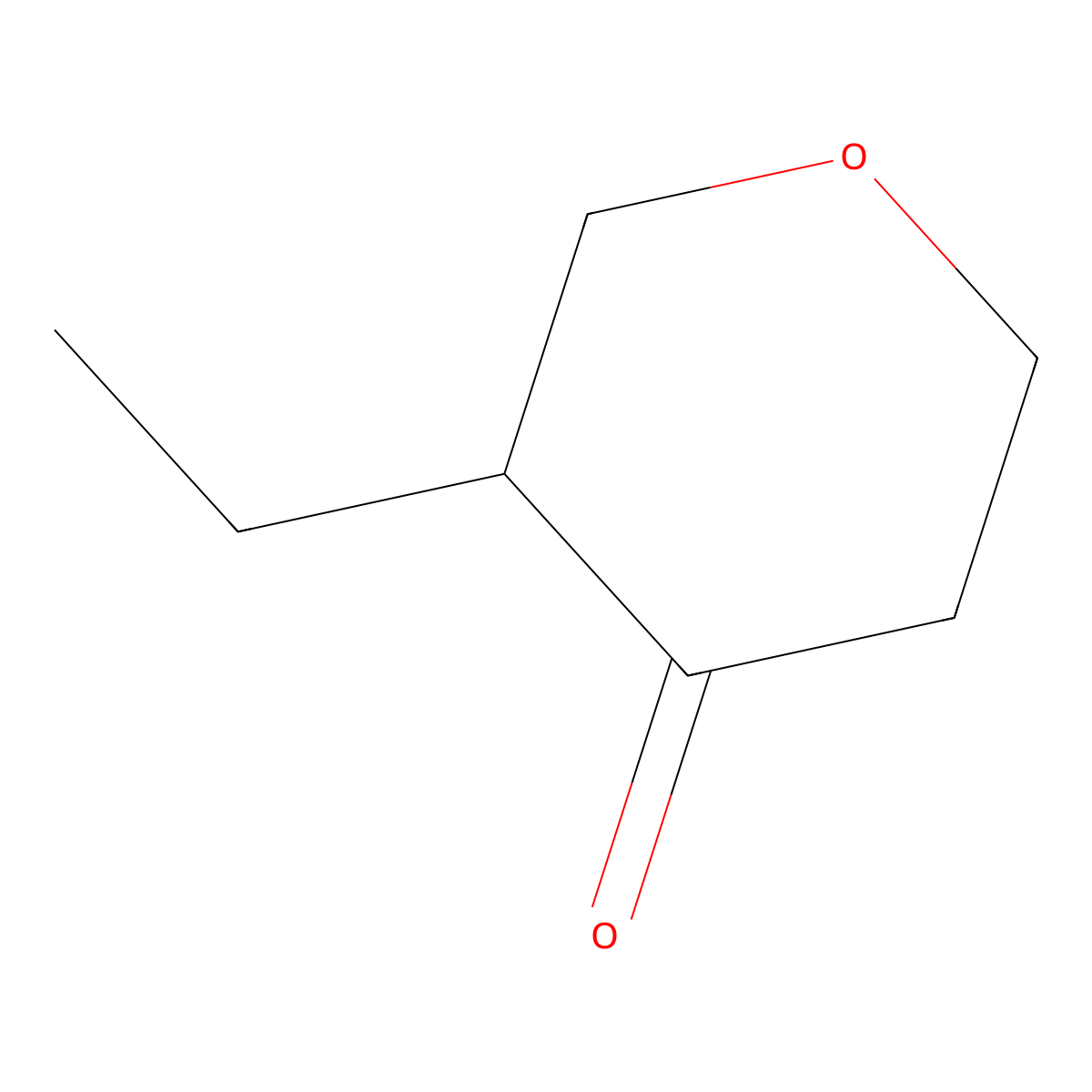 3-Ethyloxan-4-one molecular structure, CAS 21398-42-5