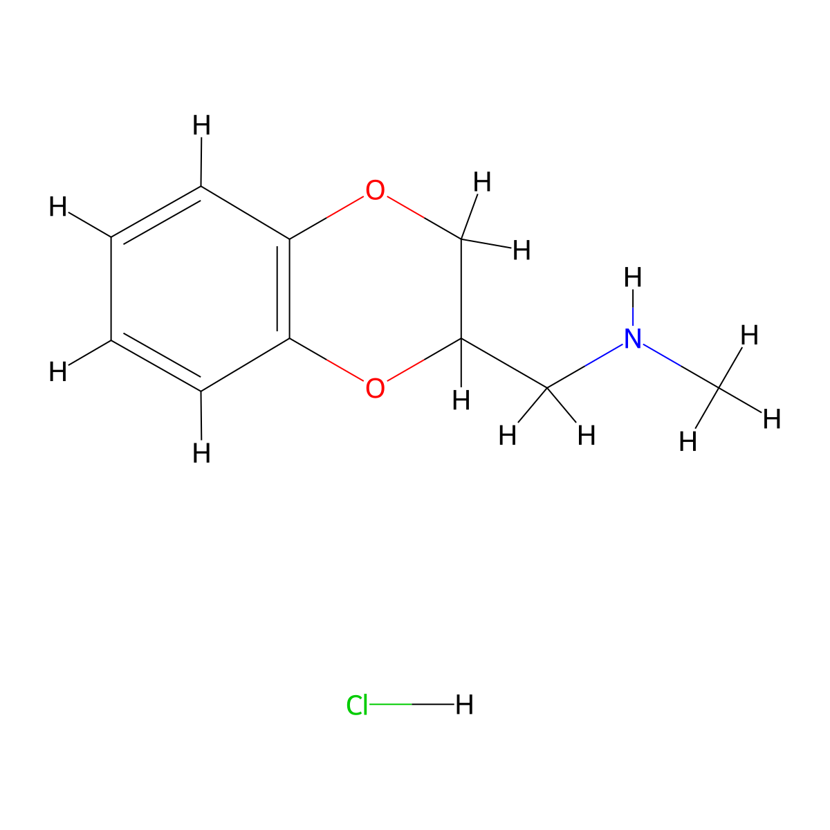 (2,3-Dihydro-1,4-benzodioxin-2-ylmethyl)methylamine hydrochloride molecular structure, CAS 21398-54-9