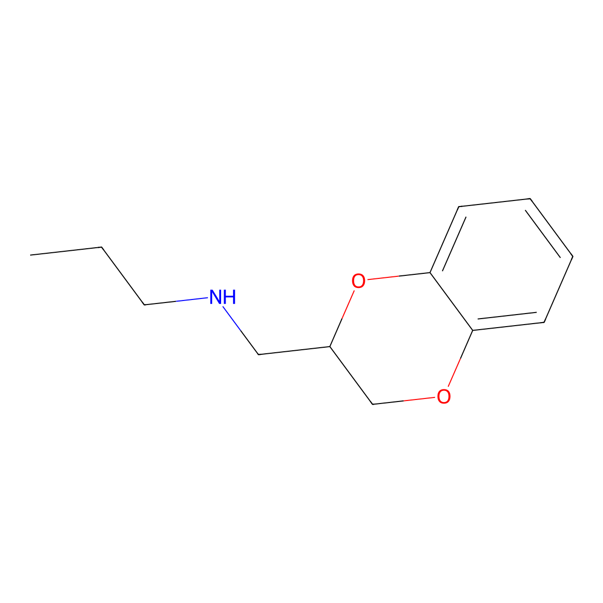 2,3-Dihydro-N-propyl-1,4-benzodioxin-2-methanamine molecular structure, CAS 21398-65-2