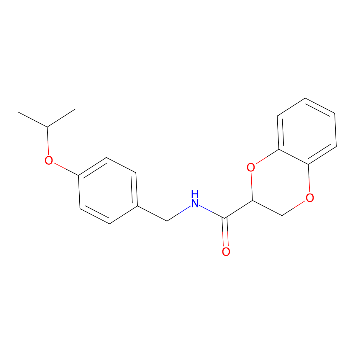 N-[4-(propan-2-yloxy)benzyl]-2,3-dihydro-1,4-benzodioxine-2-carboxamide molecular structure, CAS 21398-70-9