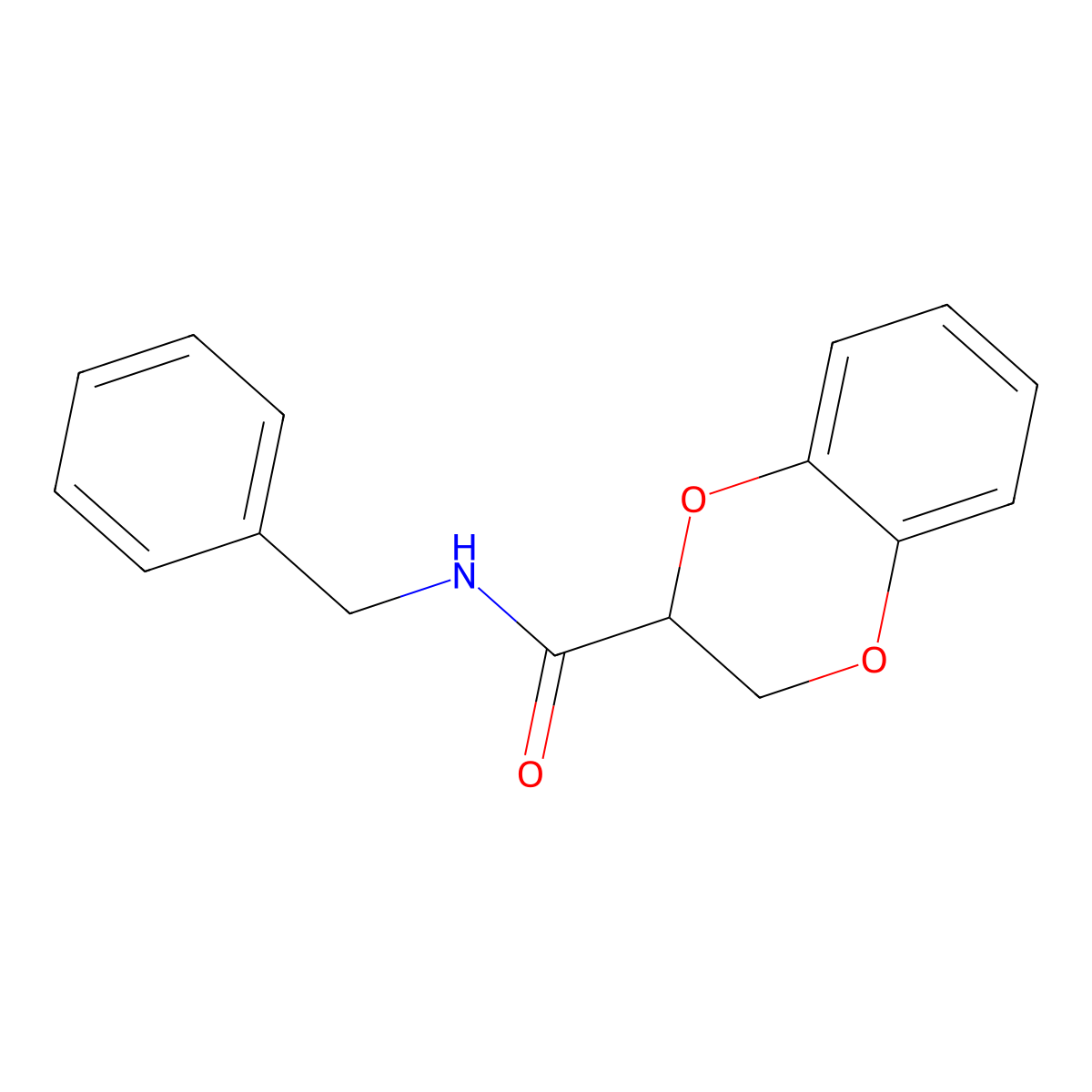 N-benzyl-2,3-dihydro-1,4-benzodioxine-2-carboxamide molecular structure, CAS 21398-74-3