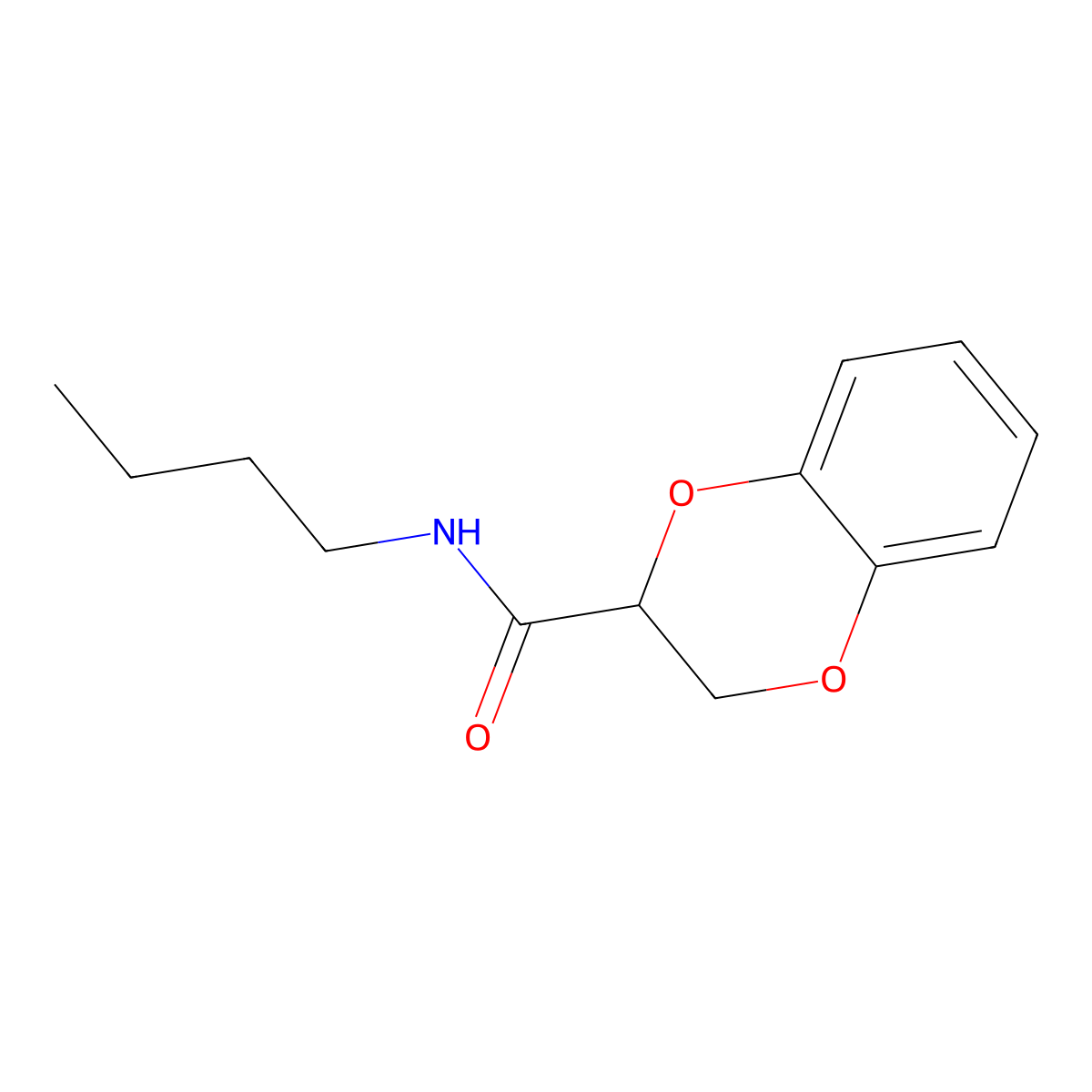 N-butyl-2,3-dihydro-1,4-benzodioxine-2-carboxamide molecular structure, CAS 21398-76-5
