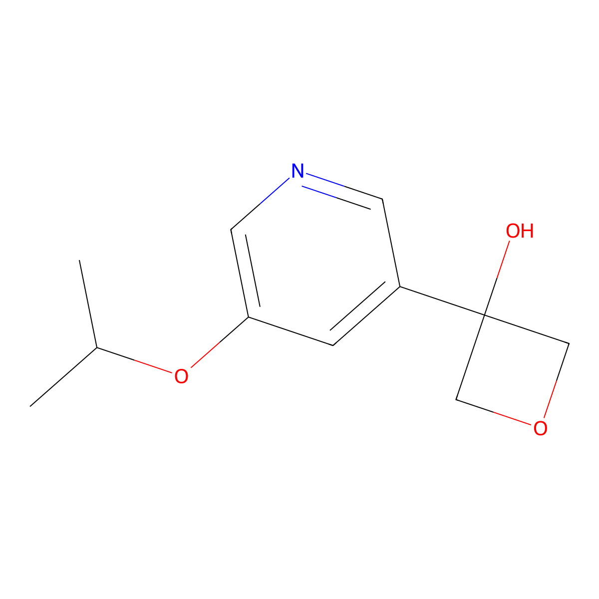 3-[5-(1-Methylethoxy)-3-pyridinyl]-3-oxetanol molecular structure, CAS 2139813-97-9