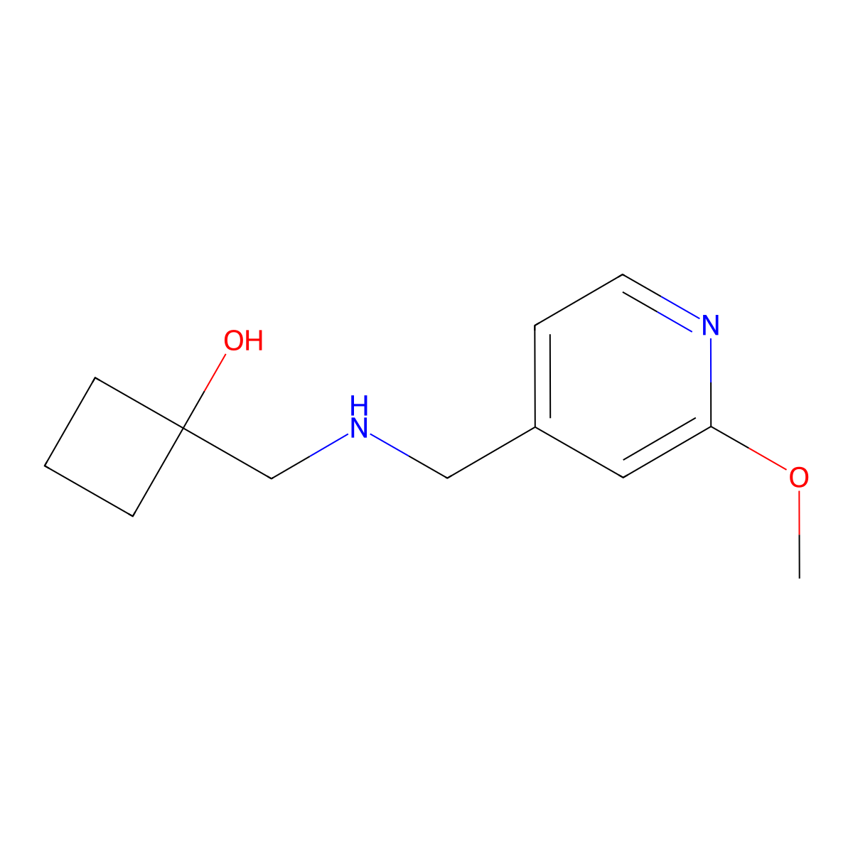1-[[(2-Methoxy-4-pyridinyl)methylamino]methyl]cyclobutan-1-ol molecular structure, CAS 2139820-58-7