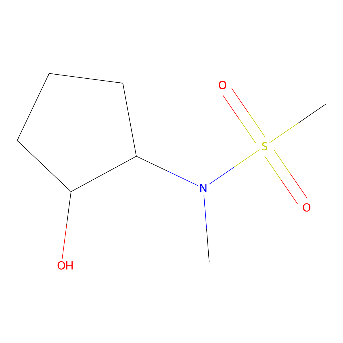 N-(2-hydroxycyclopentyl)-N-methylmethanesulfonamide molecular structure, CAS 2139855-62-0