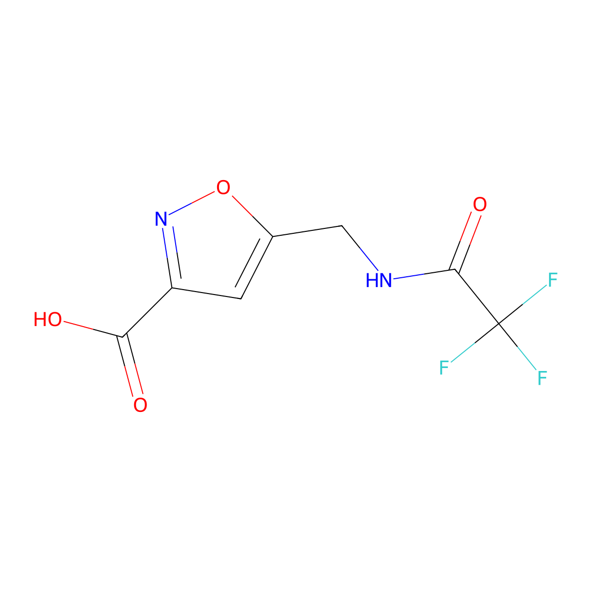 5-[(Trifluoroacetamido)methyl]-1,2-oxazole-3-carboxylic acid molecular structure, CAS 2139859-97-3