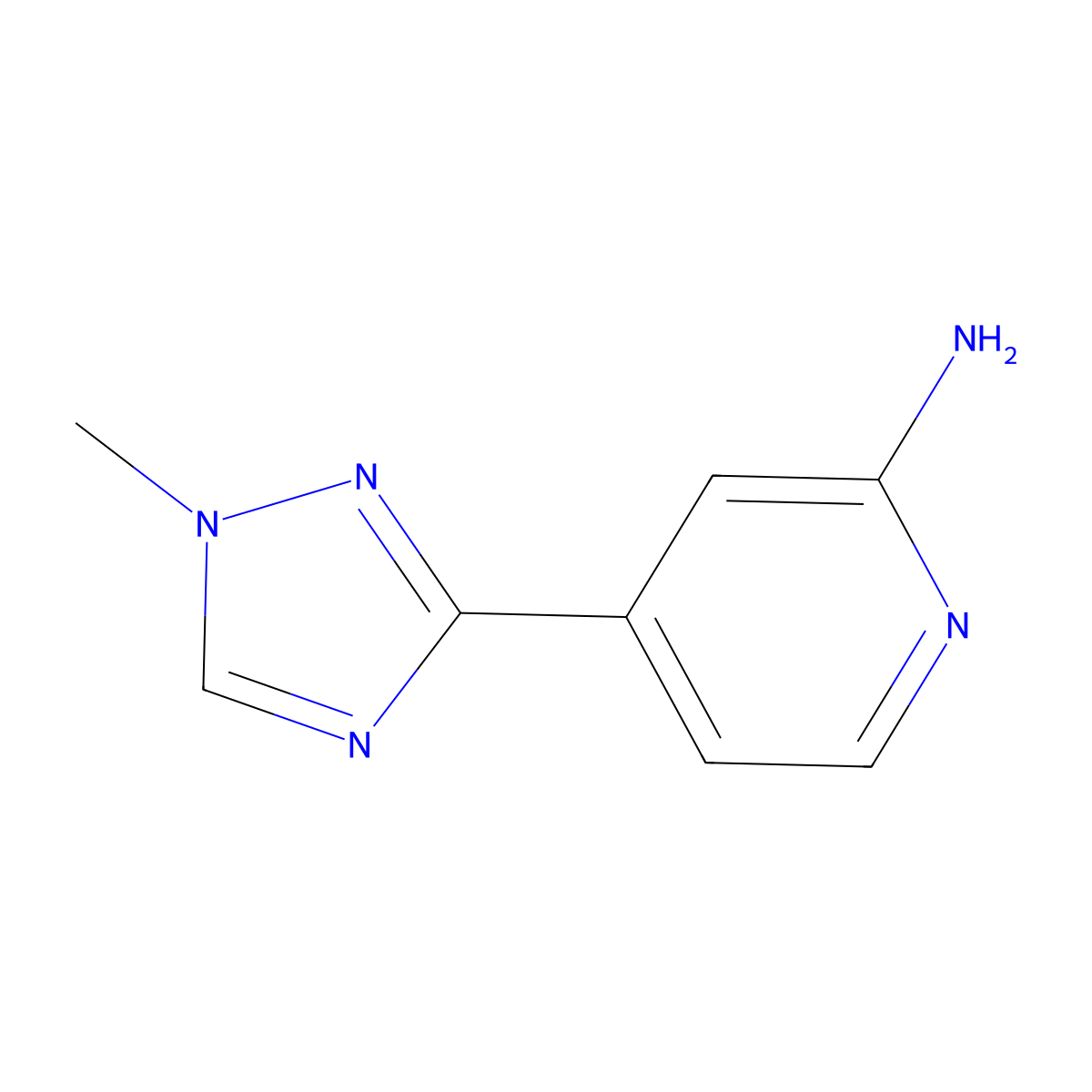 4-(1-Methyl-1H-1,2,4-triazol-3-yl)-2-pyridinamine molecular structure, CAS 2139886-71-6