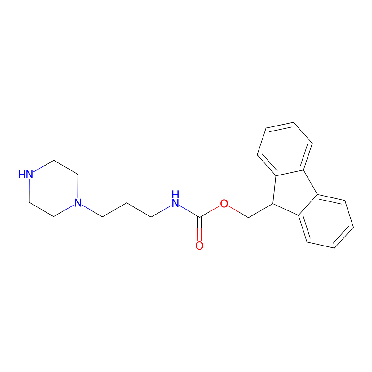(9H-fluoren-9-yl)methyl N-[3-(piperazin-1-yl)propyl]carbamate molecular structure, CAS 2139897-06-4