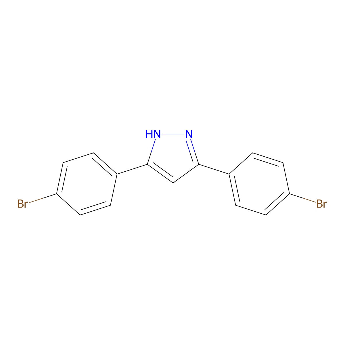 3,5-Bis(4-bromophenyl)-1H-pyrazole molecular structure, CAS 21399-30-4