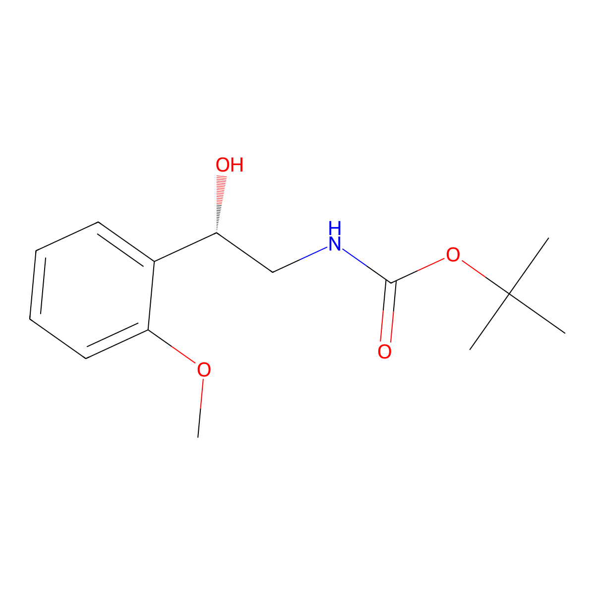 tert-butyl N-[(2S)-2-hydroxy-2-(2-methoxyphenyl)ethyl]carbamate molecular structure, CAS 213990-61-5