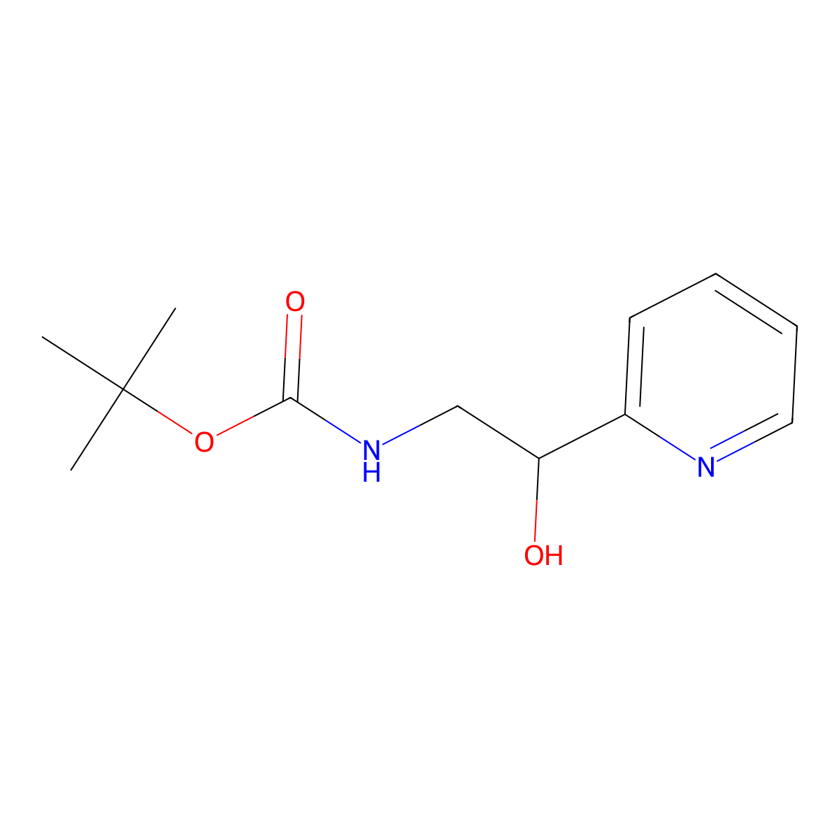 tert-Butyl (2-hydroxy-2-(pyridin-2-yl)ethyl)carbamate molecular structure, CAS 213990-62-6