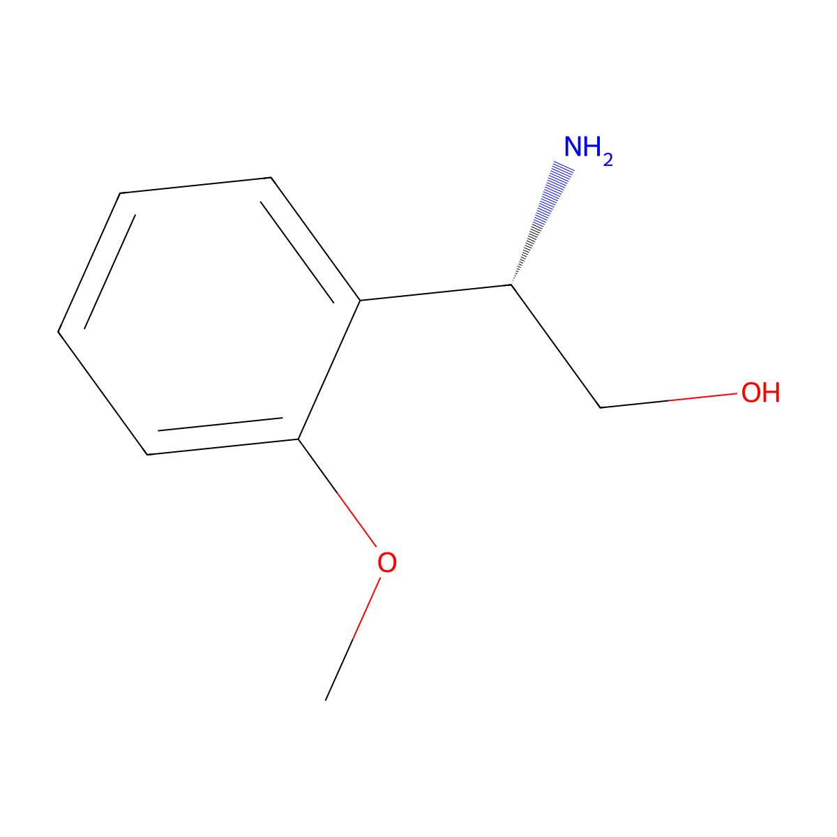 (S)-2-Amino-2-(2-methoxyphenyl)ethan-1-OL molecular structure, CAS 213990-64-8
