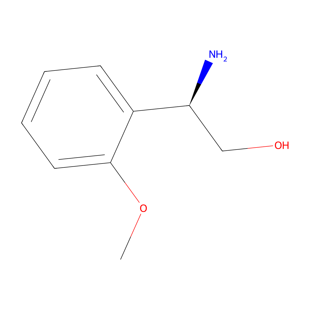 (R)-2-amino-2-(2-methoxyphenyl)ethanol molecular structure, CAS 213990-65-9