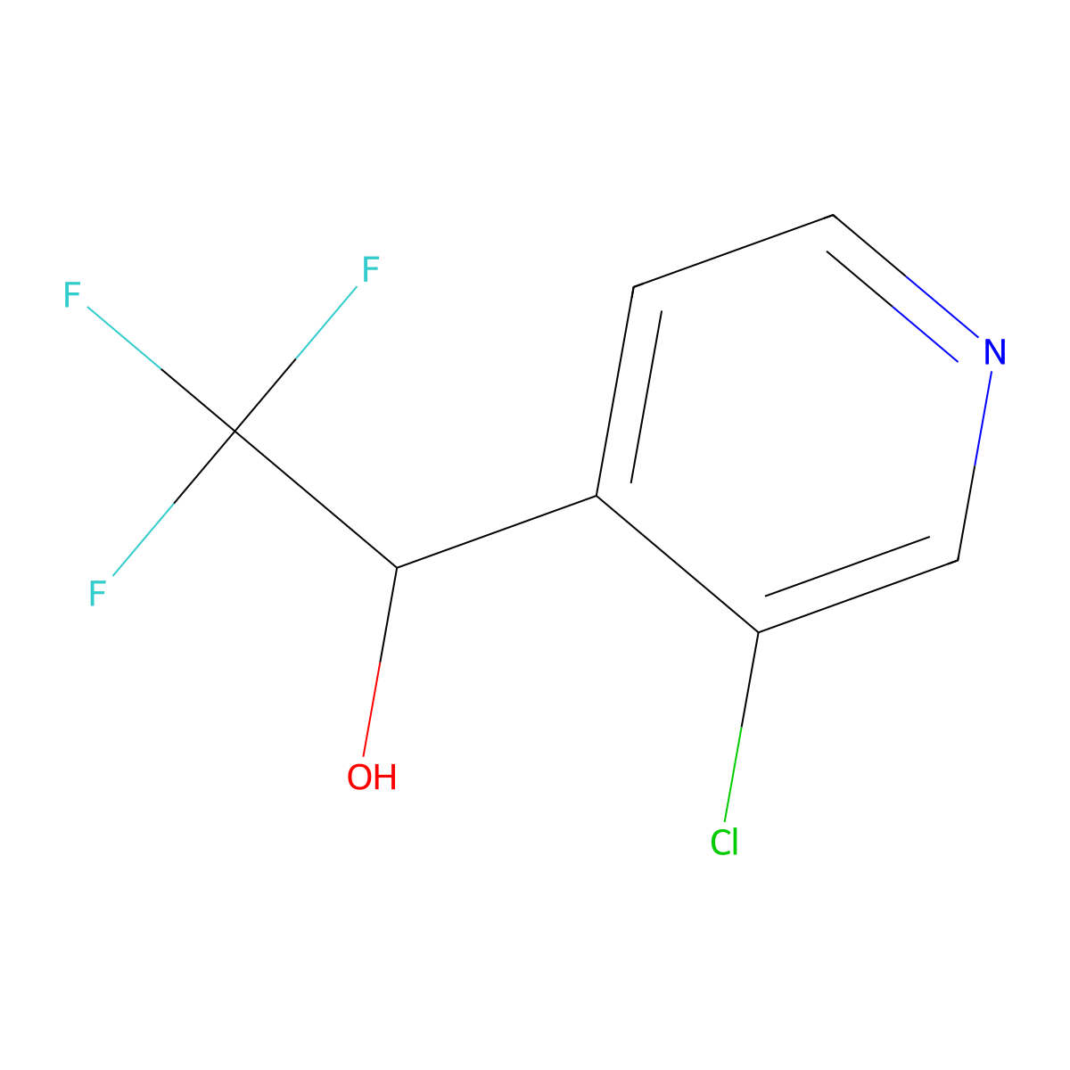3-Chloro-alpha-(trifluoromethyl)pyridine-4-methanol molecular structure, CAS 2139908-33-9