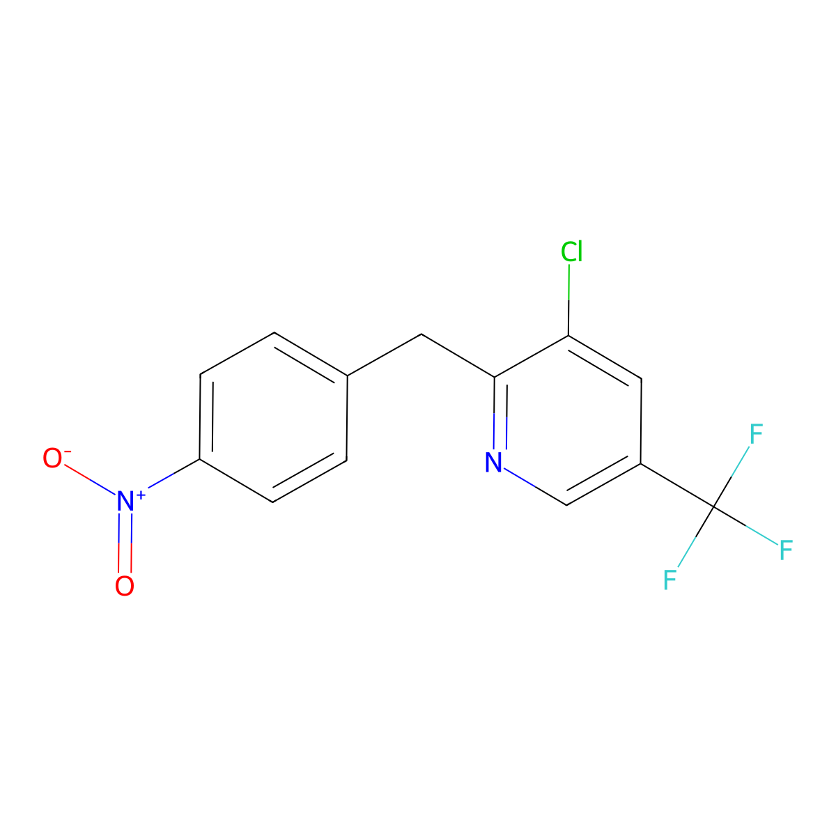 3-Chloro-2-[(4-nitrophenyl)methyl]-5-(trifluoromethyl)pyridine molecular structure, CAS 213994-04-8
