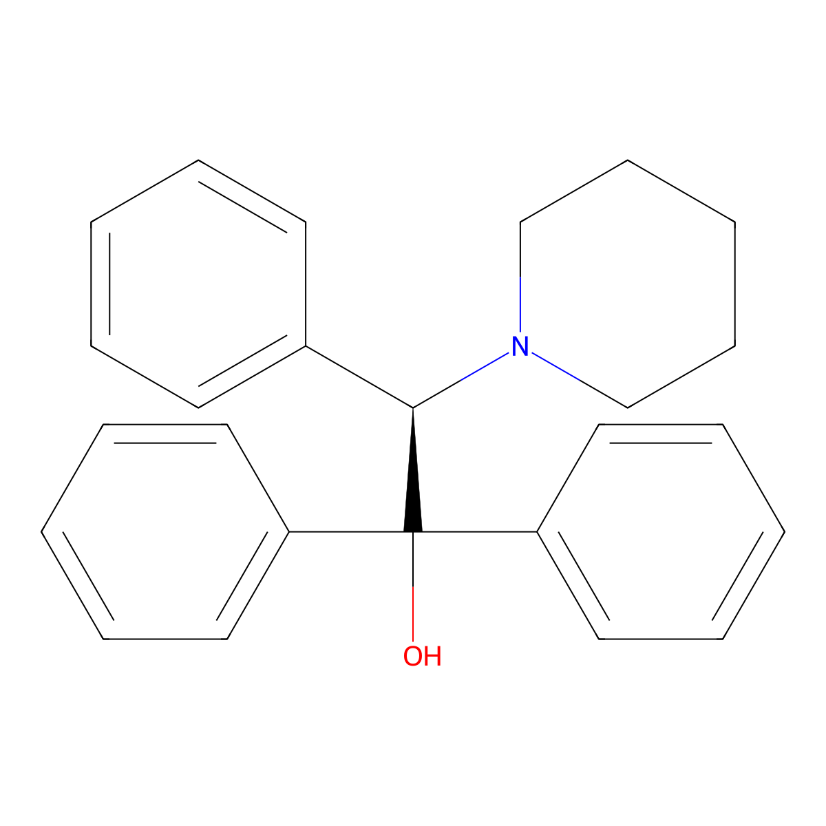 (R)-(-)-2-Piperidino-1,1,2-triphenylethanol molecular structure, CAS 213995-12-1
