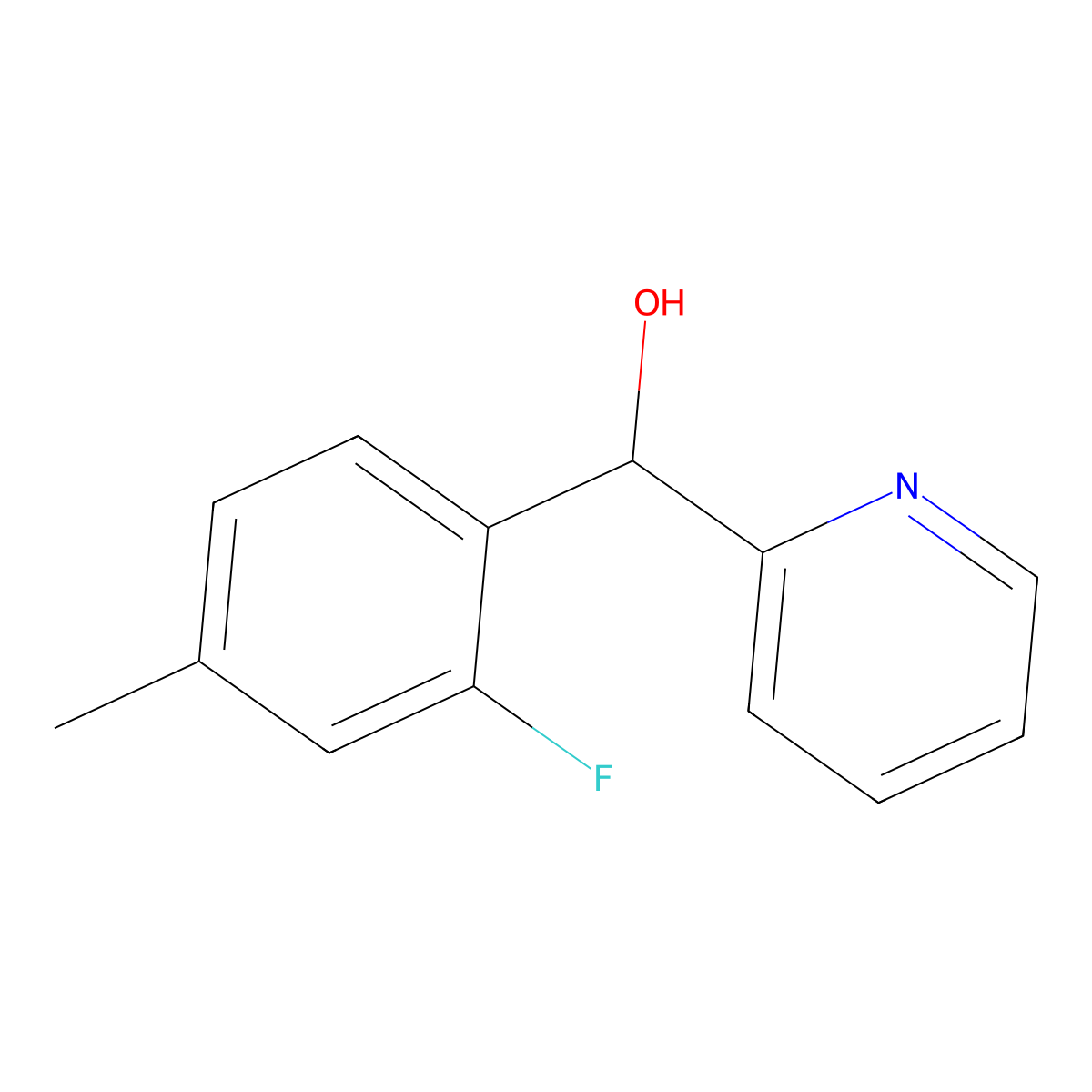 alpha-(2-Fluoro-4-methylphenyl)-2-pyridinemethanol molecular structure, CAS 2139961-71-8