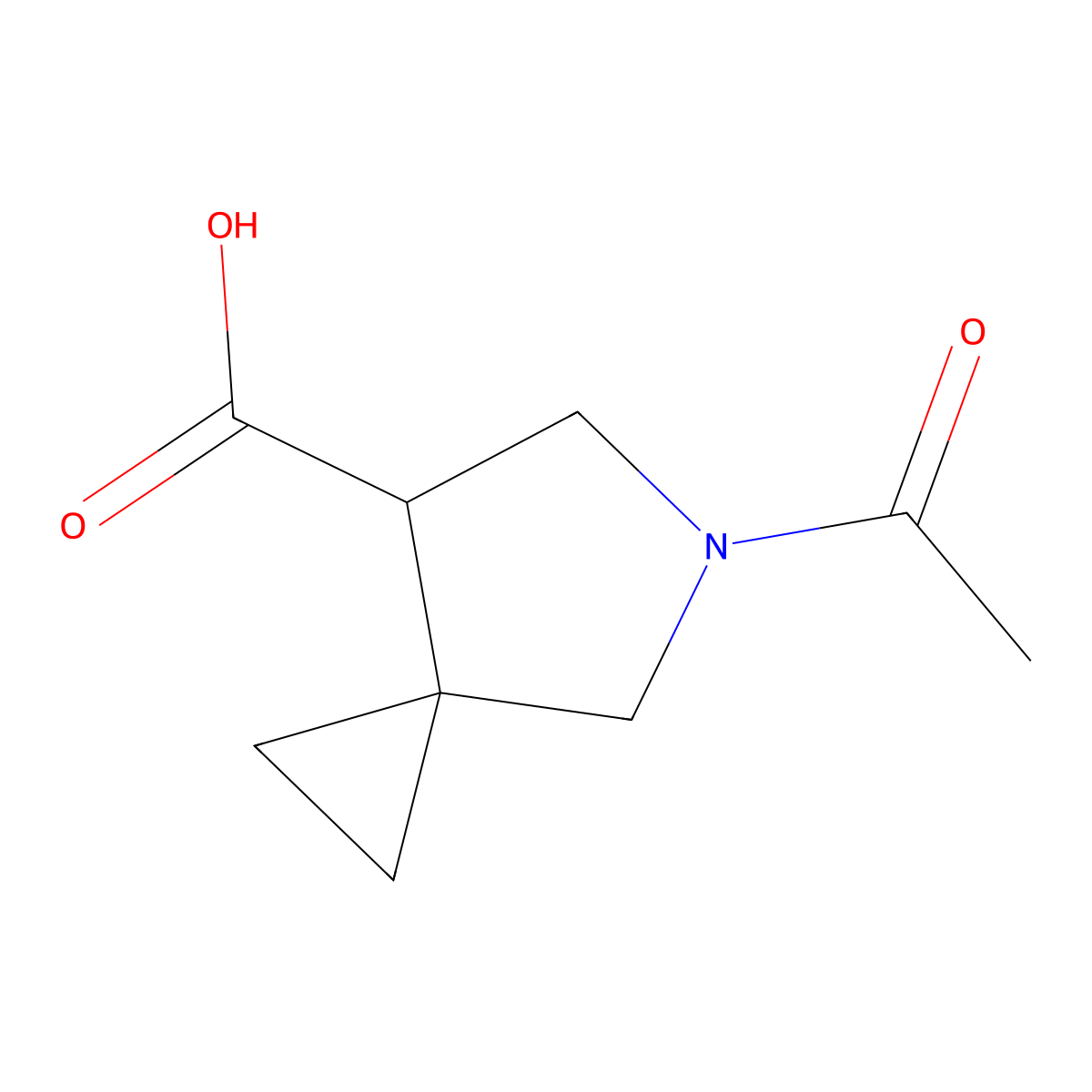 5-Acetyl-5-azaspiro[2.4]heptane-7-carboxylic acid molecular structure, CAS 2139967-34-1