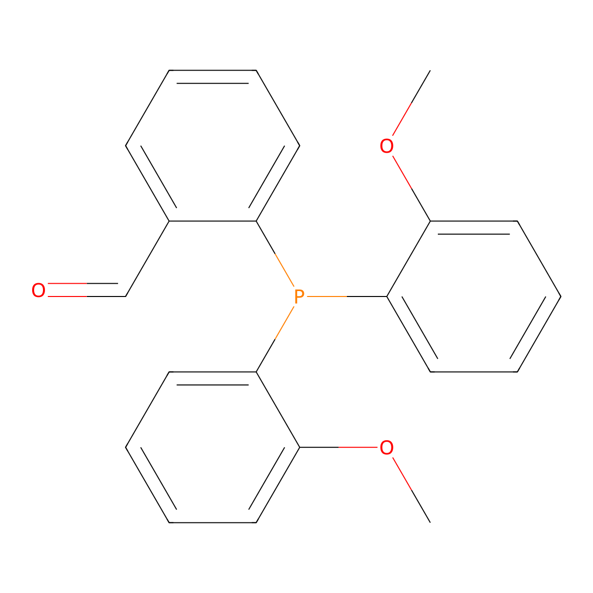 2-(Bis(2-methoxyphenyl)phosphino)benzaldehyde molecular structure, CAS 213999-85-0