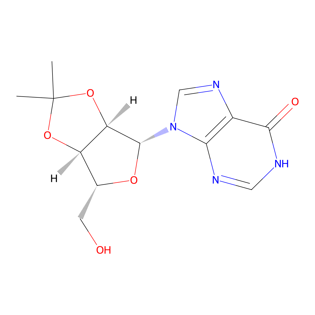 2',3'-O-(1-Methylethylidene)inosine molecular structure, CAS 2140-11-6