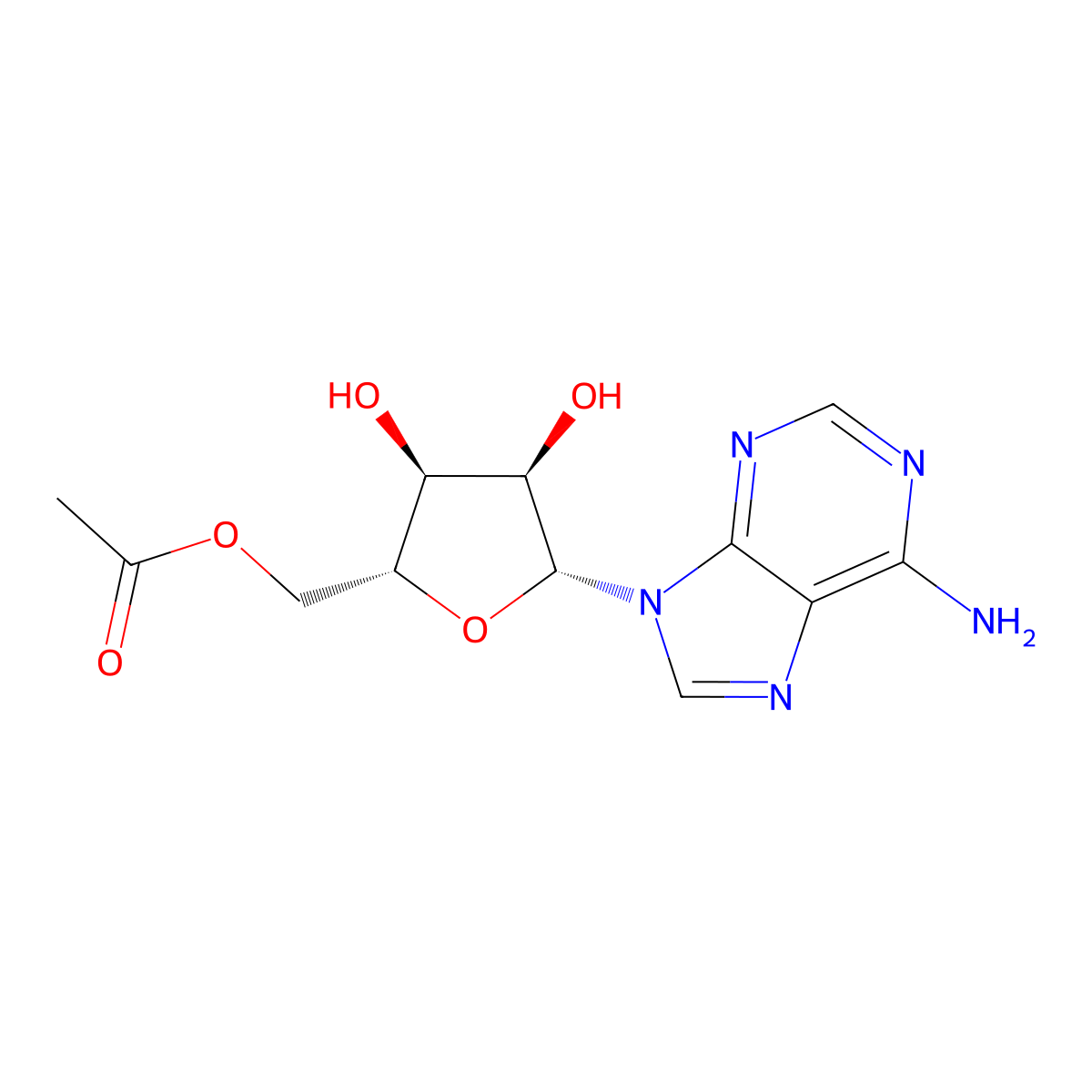 5'-O-Acetyl Adenosine molecular structure, CAS 2140-25-2