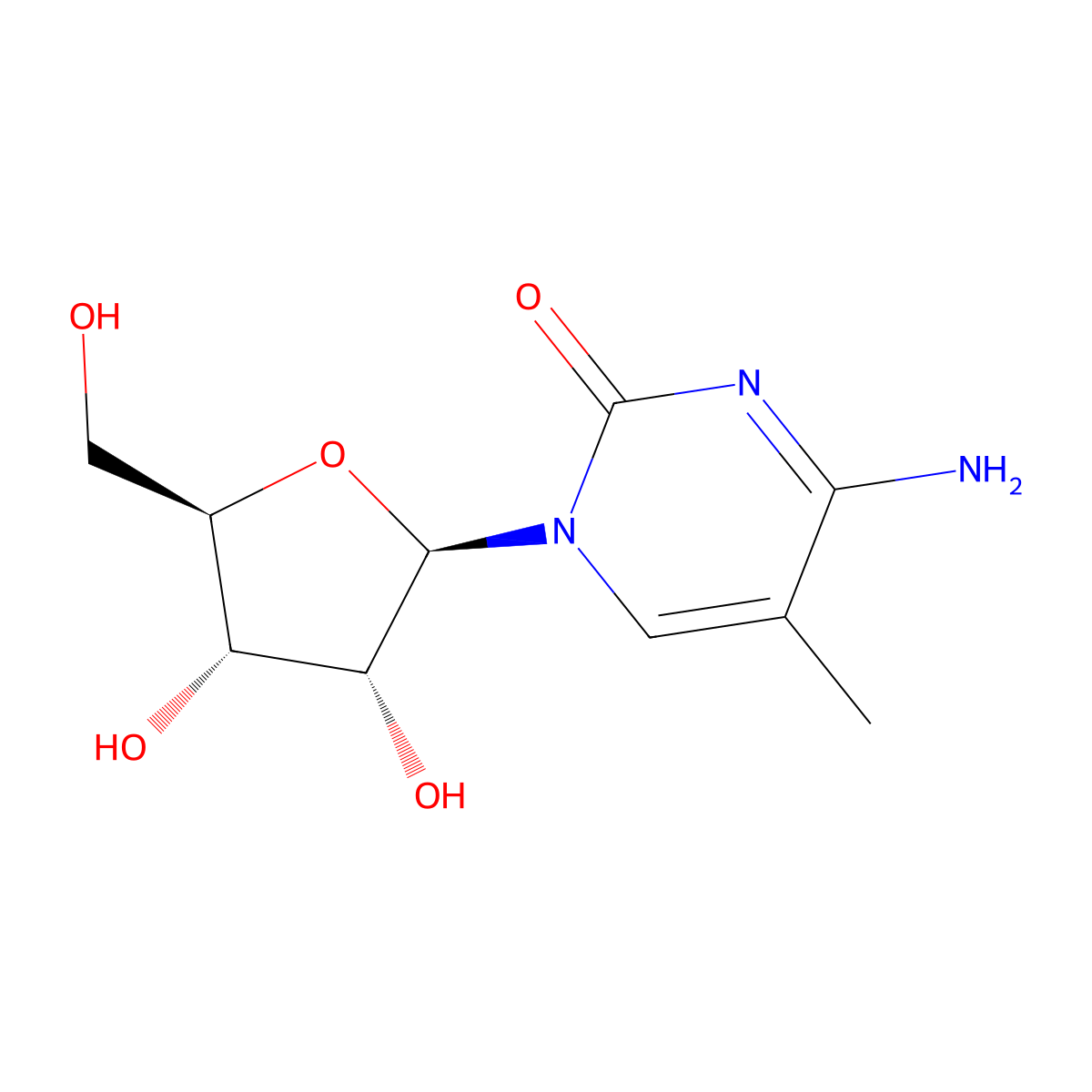 5-Methylcytidine molecular structure, CAS 2140-61-6
