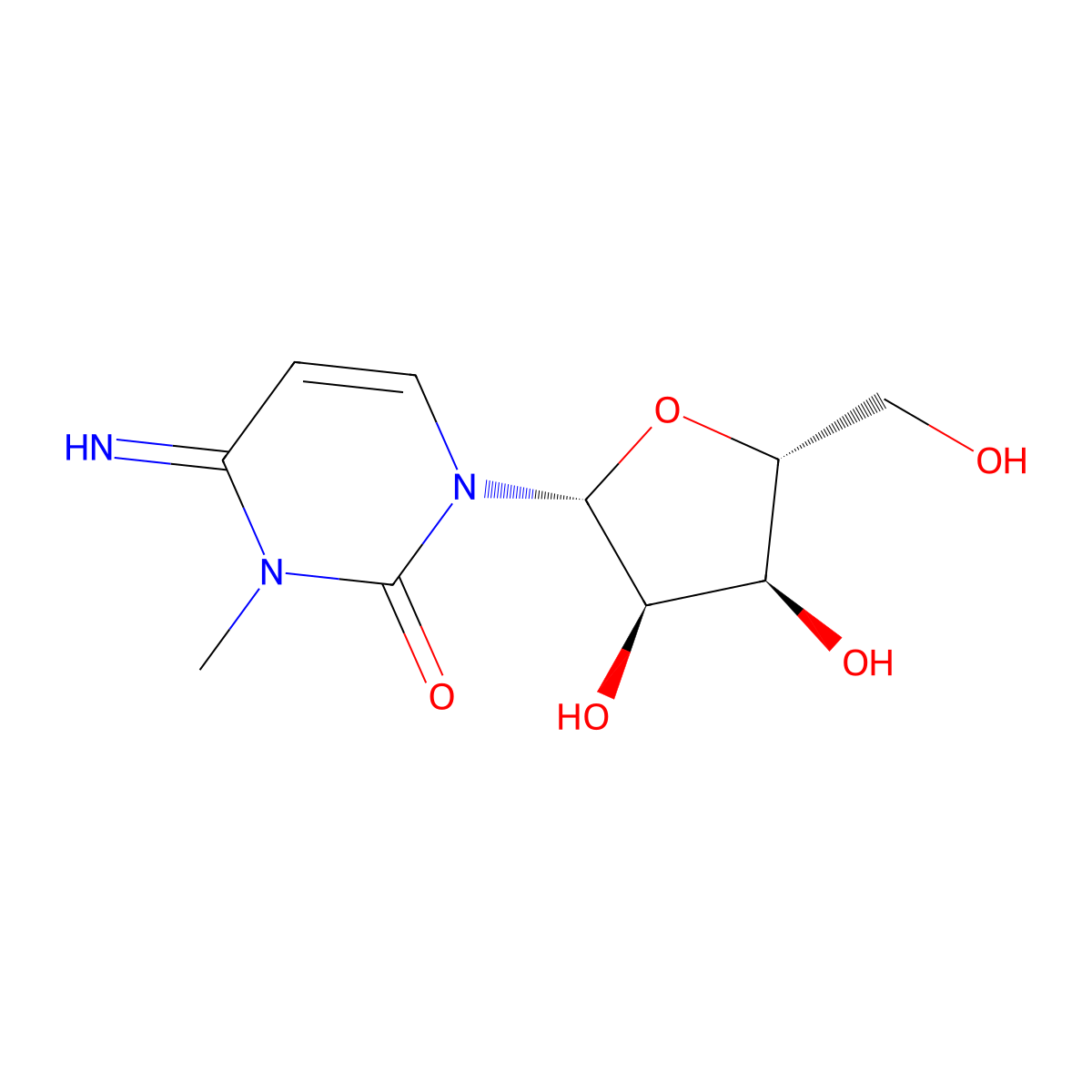 3-Methylcytidine molecular structure, CAS 2140-64-9