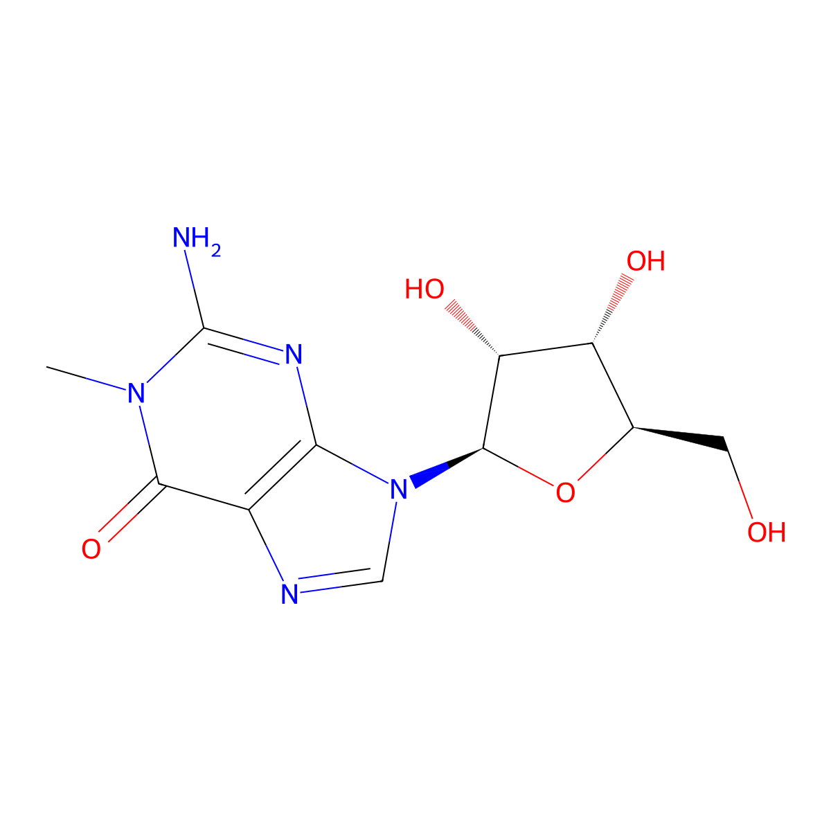 1-Methylguanosine molecular structure, CAS 2140-65-0
