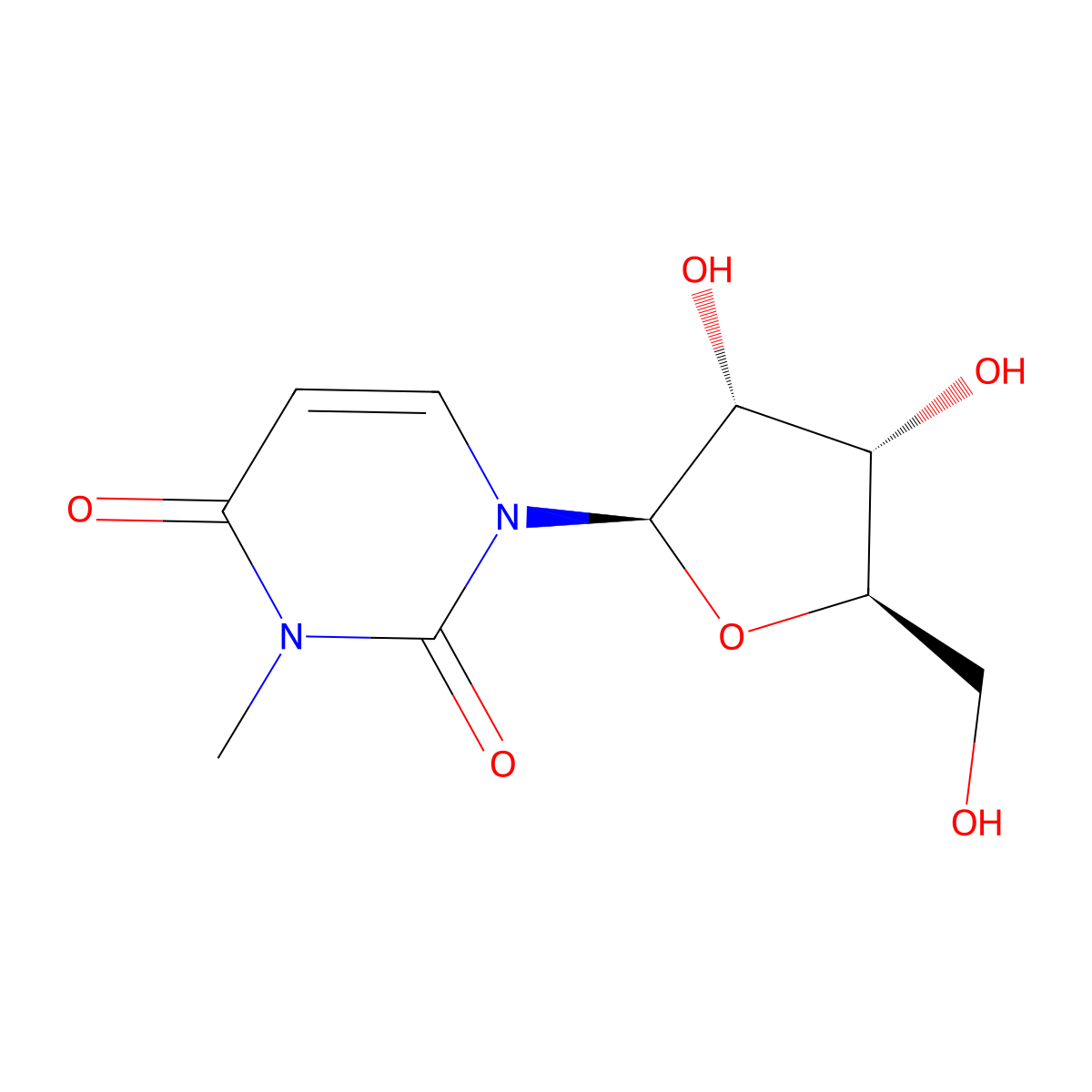 3-Methyluridine molecular structure, CAS 2140-69-4