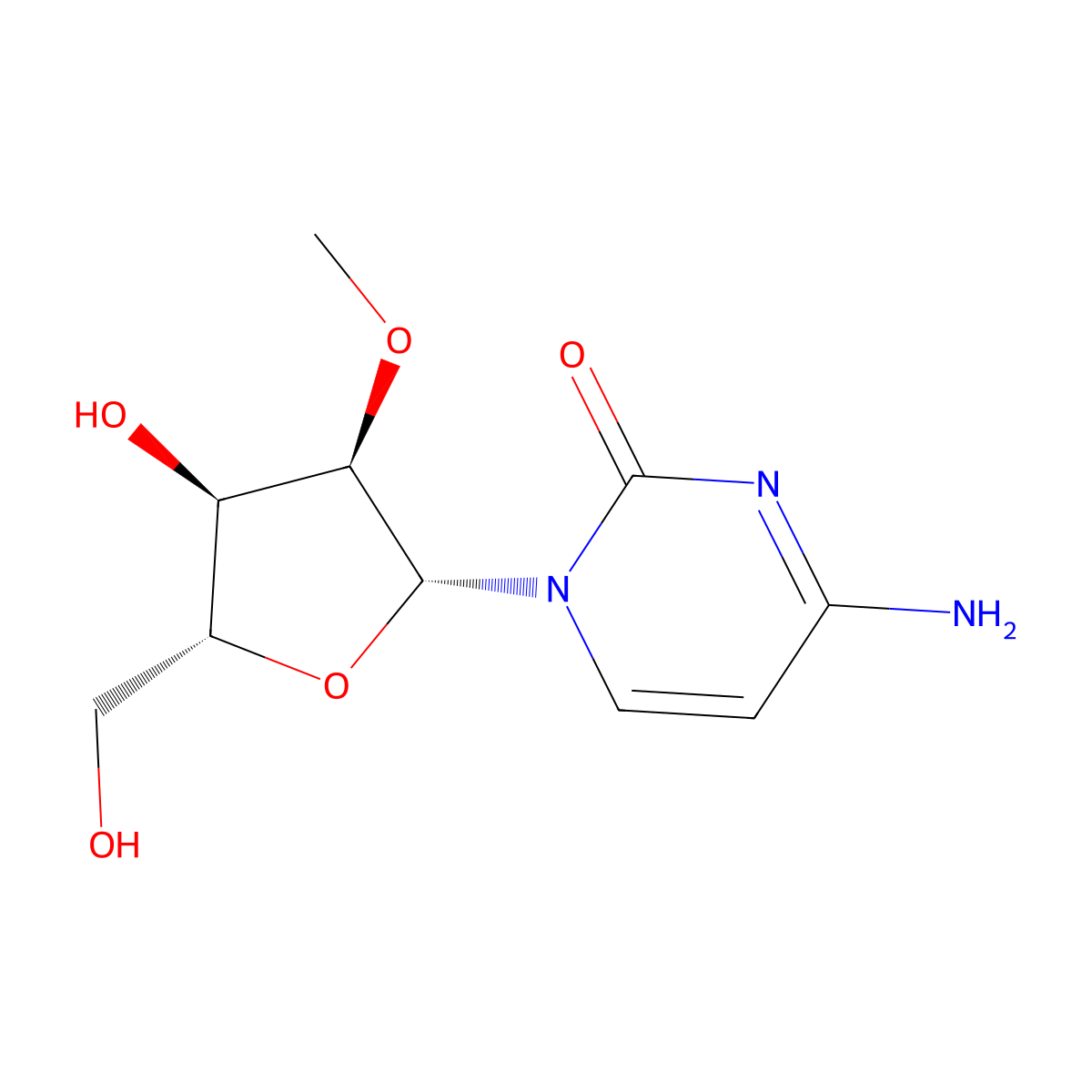 2'-O-Methylcytidine molecular structure, CAS 2140-72-9