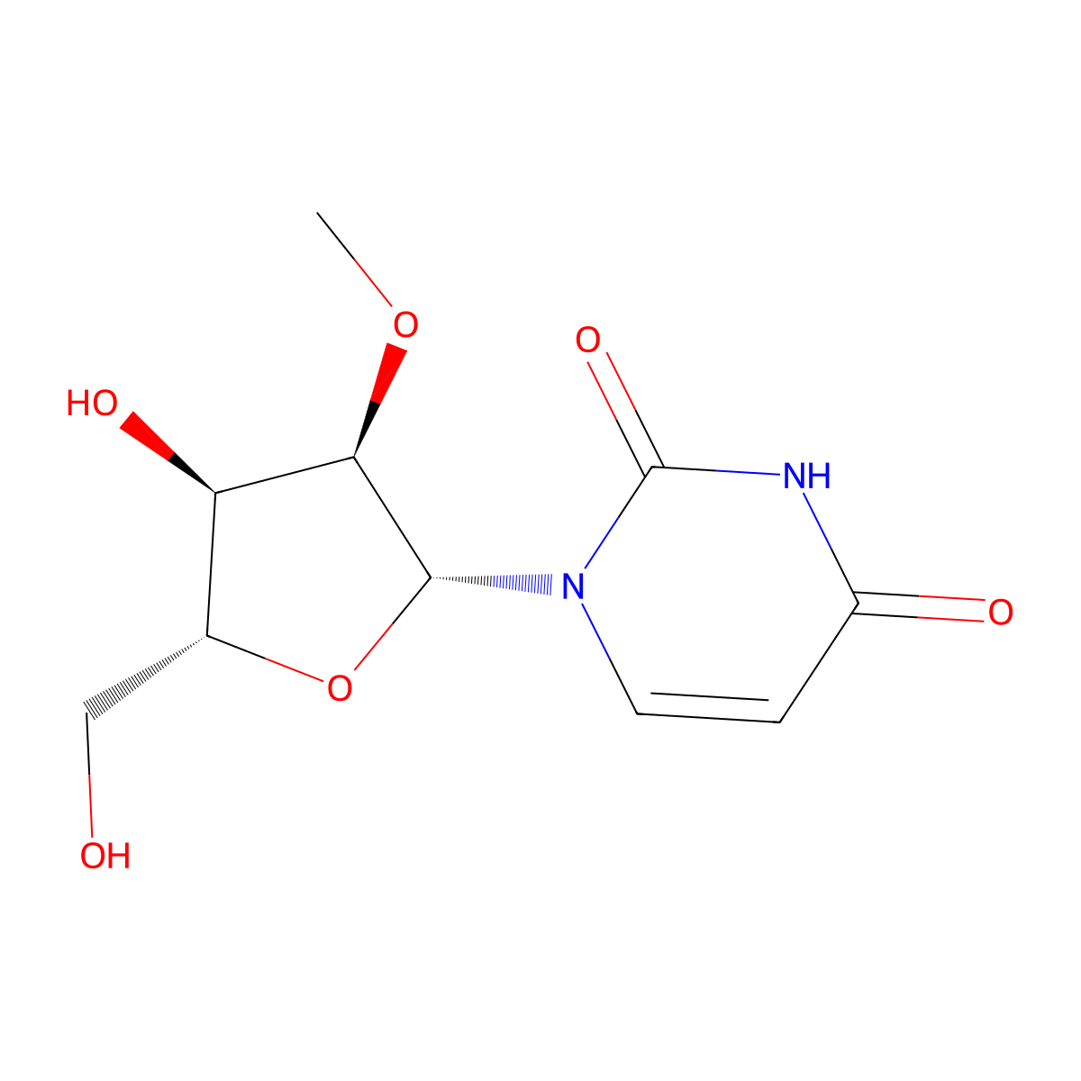 2'-O-Methyluridine molecular structure, CAS 2140-76-3