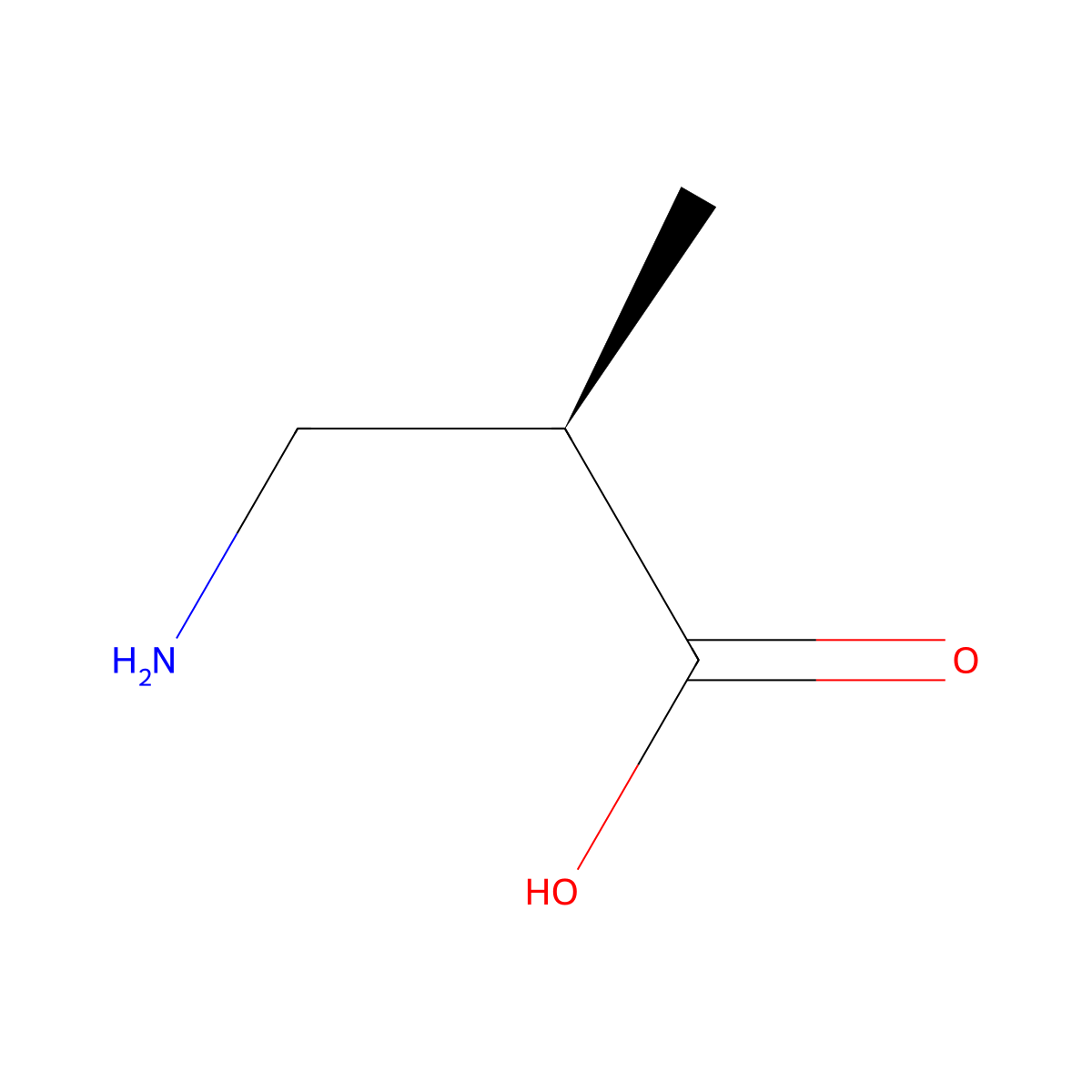 (R)-3-amino-2-methylpropanoate molecular structure, CAS 2140-95-6