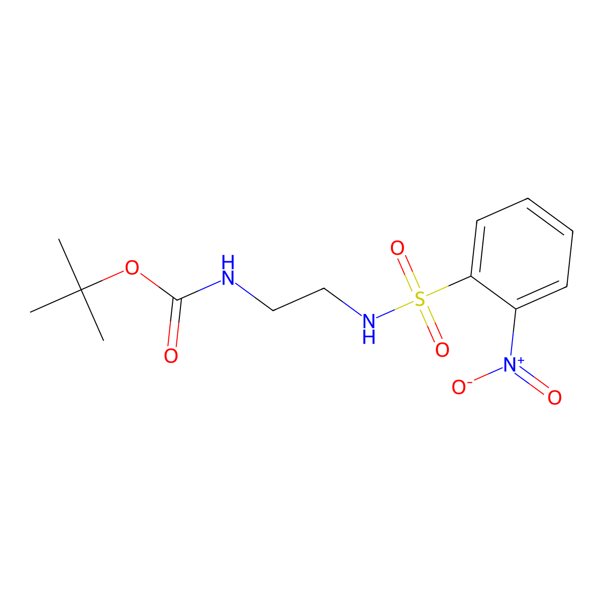 tert-butyl N-[2-(2-nitrobenzenesulfonamido)ethyl]carbamate molecular structure, CAS 214000-16-5