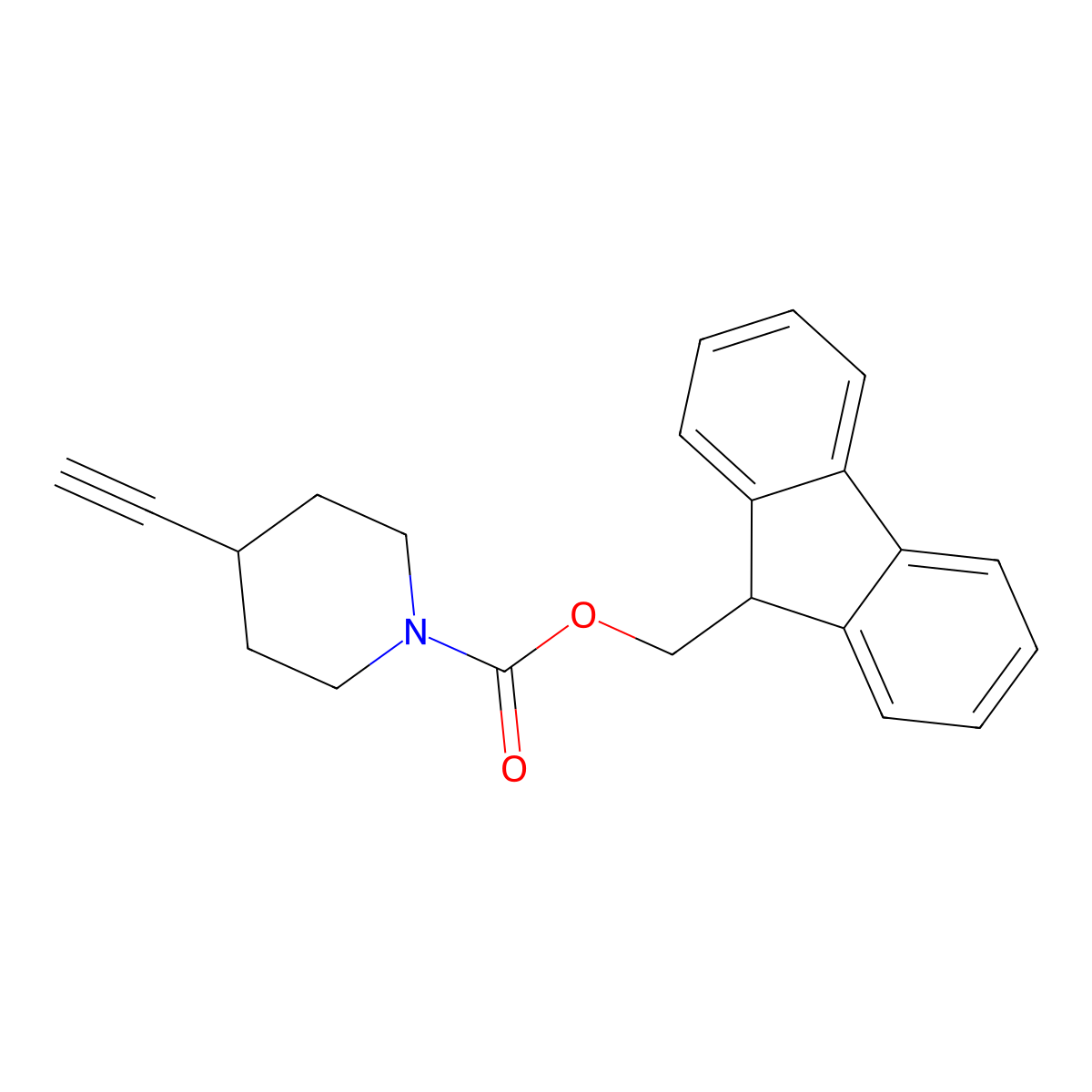 (9H-fluoren-9-yl)methyl 4-ethynylpiperidine-1-carboxylate molecular structure, CAS 2140001-97-2